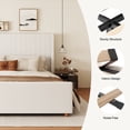 thumbnail image 4 of King Size Bed Frame, Upholstered Platform Bed with 62" Tall Headboard & Footboard, Soft Velvet Fabricbed Bed, Easy Assembly, Beige, 4 of 7
