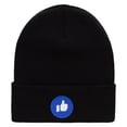 thumbnail image 5 of Give Thumbs Up Embroidered 12 Inch Long Knitted Beanie - Black OSFM, 5 of 5