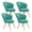 Cyan, variant on ClinQ Dining Chair Set of 2, Velvet Upholstered Vanity Chair, Curved Back Modern Armless Side Chair with Gold Legs for Bedroom Living Room, Gray