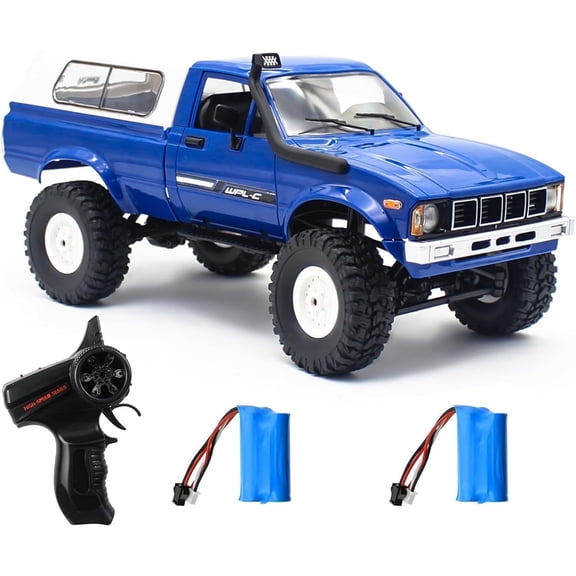 RC Crawler Truck, Remote Control Pickup Truck with LED Light, Off-Road RC Rock Car with Throttle & Steering Control for Kids and Adults