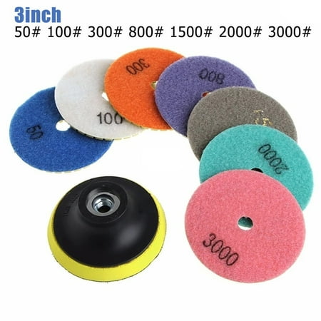 

Leke 8pcs 3 Diamond Polishing Pads Grinding Discs For Marble Granite Concrete Stone