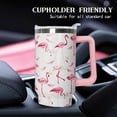 thumbnail image 5 of 30 oz Pink Tumbler with Handle lid and Straw, CoffeeTravel Mug Cup Water Bottle,Flamingo Decor,Flamingo Gifts for Women, 5 of 5