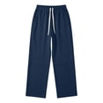 thumbnail image 5 of Wide Leg Sweatpants Men Elastic Waist Straight Leg Loose Fit Casual Sweat Pants Trousers with Pockets, 5 of 6