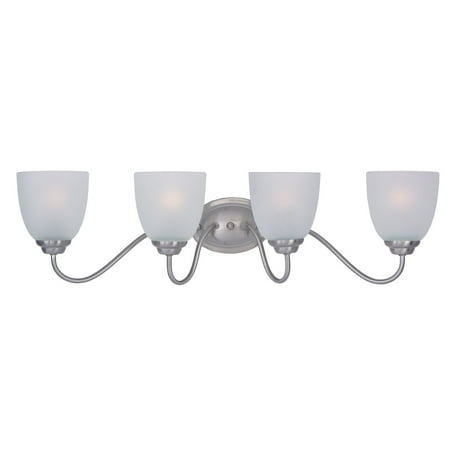 - Bathroom Vanity 4 Light Bulb Fixture With Satin Nickel Finish METAL Material MB Bulbs 30 inch 240 Watts