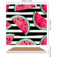 thumbnail image 3 of GZHJMY Square Drink Coasters, 1 Pcs Watercolor Paint Watermelon Pieces Absorbent Ceramic Coffee Coasters for Drinks with Cork Base Housewarming Gift for Home Decor, 3 of 6