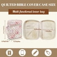thumbnail image 7 of Uorisanigo Pink Flowers Bible Cover with Handle Quilted Bible Carrying Case Bible Study Supplies Accessories Book Protector Fits Standard & Large Size Study Bible Carrier, 7 of 7