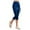 Blue, variant on Womens Ruched Skirted Leggings High Waist Tennis Skorts Capris Tie Side Golf Tennis Gym Legging with Mini Skirts Khaki, M