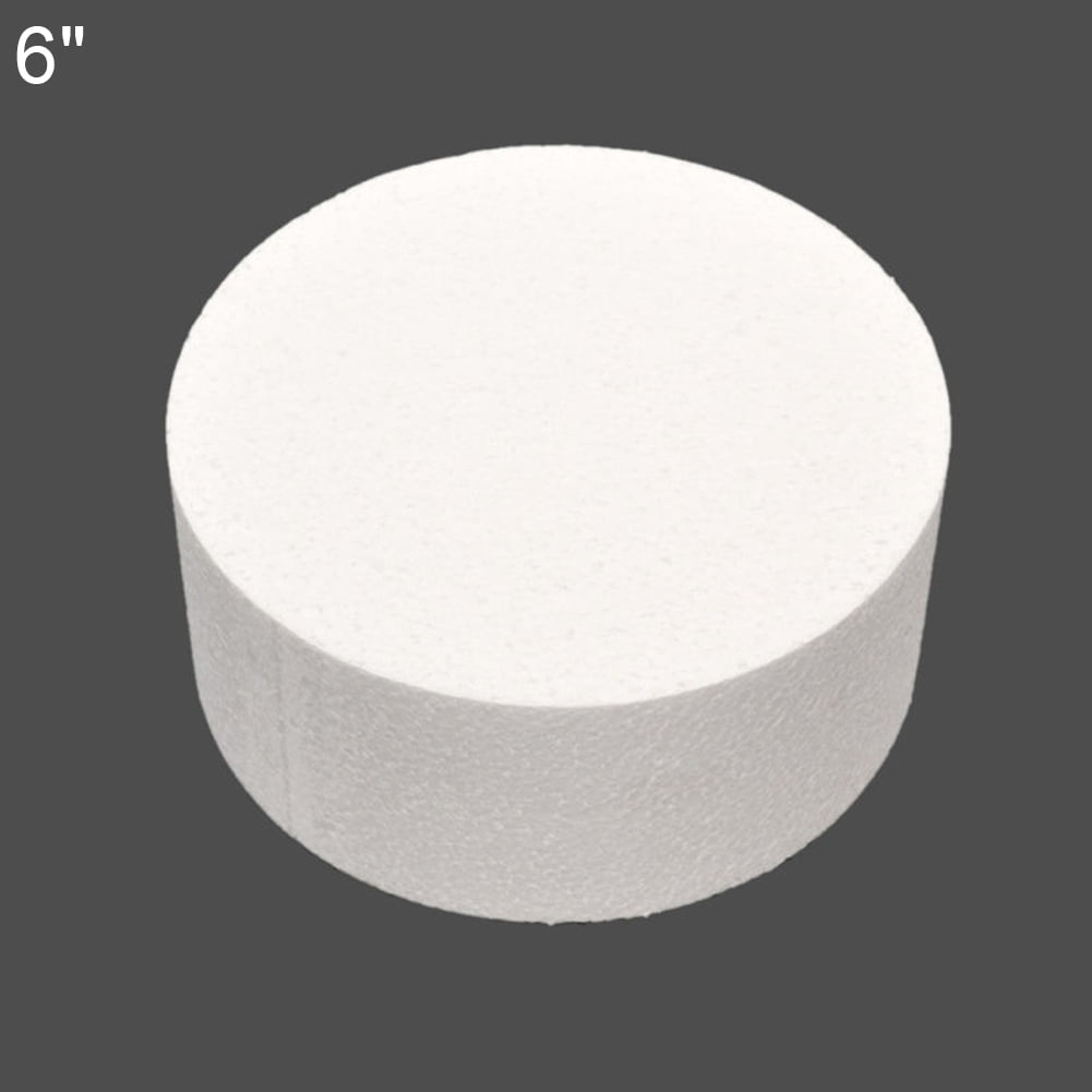 Dengjunhu 1PC Cake Foam Dummies for Wedding Supplies, Baby Shower, Birthday, White Foam Rounds