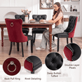 thumbnail image 6 of EHANCIS Modern Tufted PU Leather & Velvet Upholstered Dining Chairs, Set of 2, Kitchen Side Chairs with Nailhead Trim & Solid Wood Legs, WineRed/Black, 6 of 10