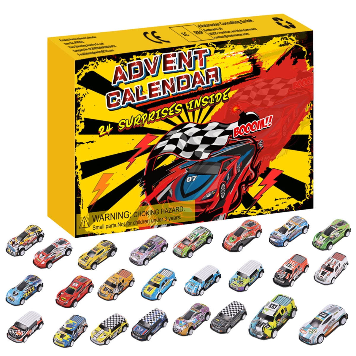 Protoiya 2022 Christmas Advent Calendar 24pcs Car Toys Christmas Countdown Calendar Gift Box Car Toys Gifts for Kids