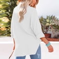 thumbnail image 7 of Qwertyu Womens Oversized Cotton Button Down Gauze Shirts Collared Long Sleeve Blouse Top White 3XL, 7 of 7