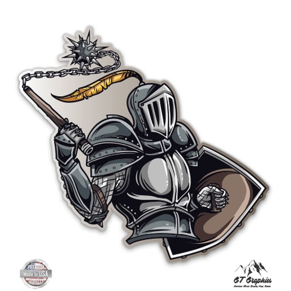 Knight in Armor - 8" Vinyl Sticker - For Car Laptop I-Pad - Waterproof Decal