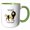 Green/White, variant on 3drose, Image of Words Israeli Lioness with Picture of Lion, 11oz Mug