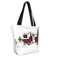 thumbnail image 2 of Kll Tote Bag For Women Vintage Buffalo Plaid Christmas Camper Print Shopping Grocery Reusable Bags For Office School Shopping Travel, 2 of 8