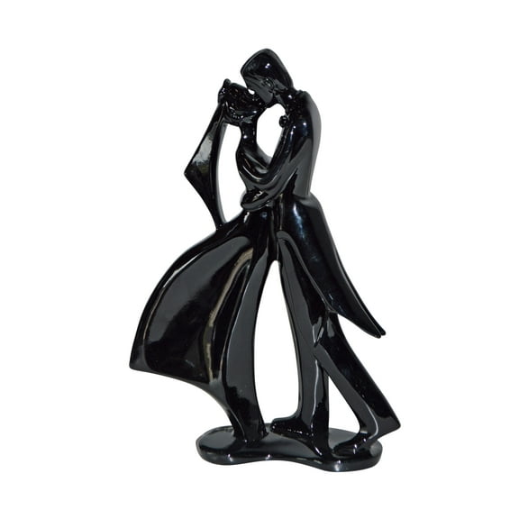 Nifao Bride and Groom Black Resin Statue Modern Art – Modern Home Decor Sculpture, 3"L x 9"W x 12"H