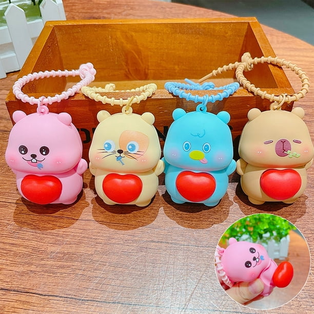 Pink Cute Keychains Bag Small Gifts Heart Toot Toot Couple