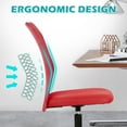 thumbnail image 3 of NiamVelo Executive Office Chair Armless Computer Chairs Adjustable Desk Chair with Lumbar Support for Adults, Red, 3 of 7