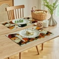 thumbnail image 5 of Pratyus Gnomes Pumpkin Linen Cloth Table Mats Set of 4 for Birthday Parties, Christmas, Restaurants - Heat-Resistant & Stain-Resistant Placemats 18x12in, 5 of 8