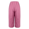 thumbnail image 5 of Lenpel Women's Wide Leg Capri Pants Lightweight High Waisted Palazzo Casual Trousers Loose Cropped Lounge Pants, 5 of 5
