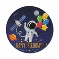 thumbnail image 1 of Birthday Mouse Pad for Computers, Cosmos Lover Theme Astronaut Party Balloons on Blue Colored Background, Round Non-Slip Thick Rubber Modern Gaming Mousepad, 8" Round, Multicolor, by Ambesonne, 1 of 2