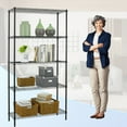 thumbnail image 5 of BestOffice 5-Shelf  Wire Tier Layer Shelving 60"x30"x14" Storage Rack,Black, 5 of 6