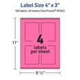 thumbnail image 6 of Avery Printable Rectangle Labels, Bright Pink, 4" x 3", 160ct, 6 of 11