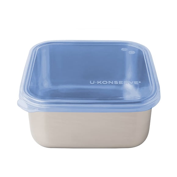 Recipiente de almacenamiento de alimentos U Konserve de acero inoxidable, 1,5 L, azul