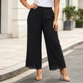 thumbnail image 4 of Pants for Women Plus Size Wide Leg Loose Fit Lightweight Elastic Waisted Pants with Pockets XL-5XL, 4 of 6