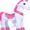 Pink, variant on PonyCycle Ride on Unicorn Horse Toys Kids Rocking Walking Horse Riding Pony Toy with Wheels (with Brake/ Size 4) for Boys and Girls Ages 4-7 Years E412