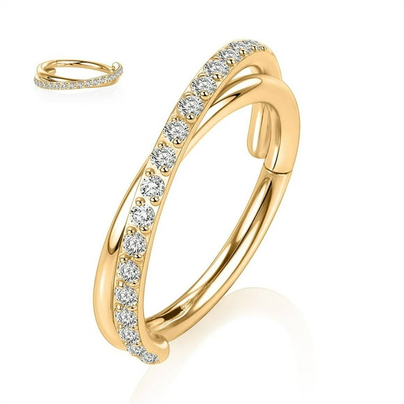 Awwp Blowout Prices 1*Earrings Surgical Tragus Conch Daith Piercing Jewelry Cartilage Hoop Earring Cube Zircon Hinged Nose Ring Hoop