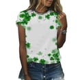 thumbnail image 4 of QIPOPIQ T-Shirts à Manches Courtes pour Femmes Col Rond T-Shirts de la Saint-Patrick T-Shirt Vert Trèfle T-Shirt de la Saint-Patrick Tunique Imprimée Hauts de Vacances T-Shirts Graphiques Offres, 4 of 6