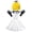 White, variant on Adult Yellow Cartoon Cosplay Costume Set Halloween Funny Group Dress Up Tutu Skirt Suspenders Goggles Hat Gloves One Size