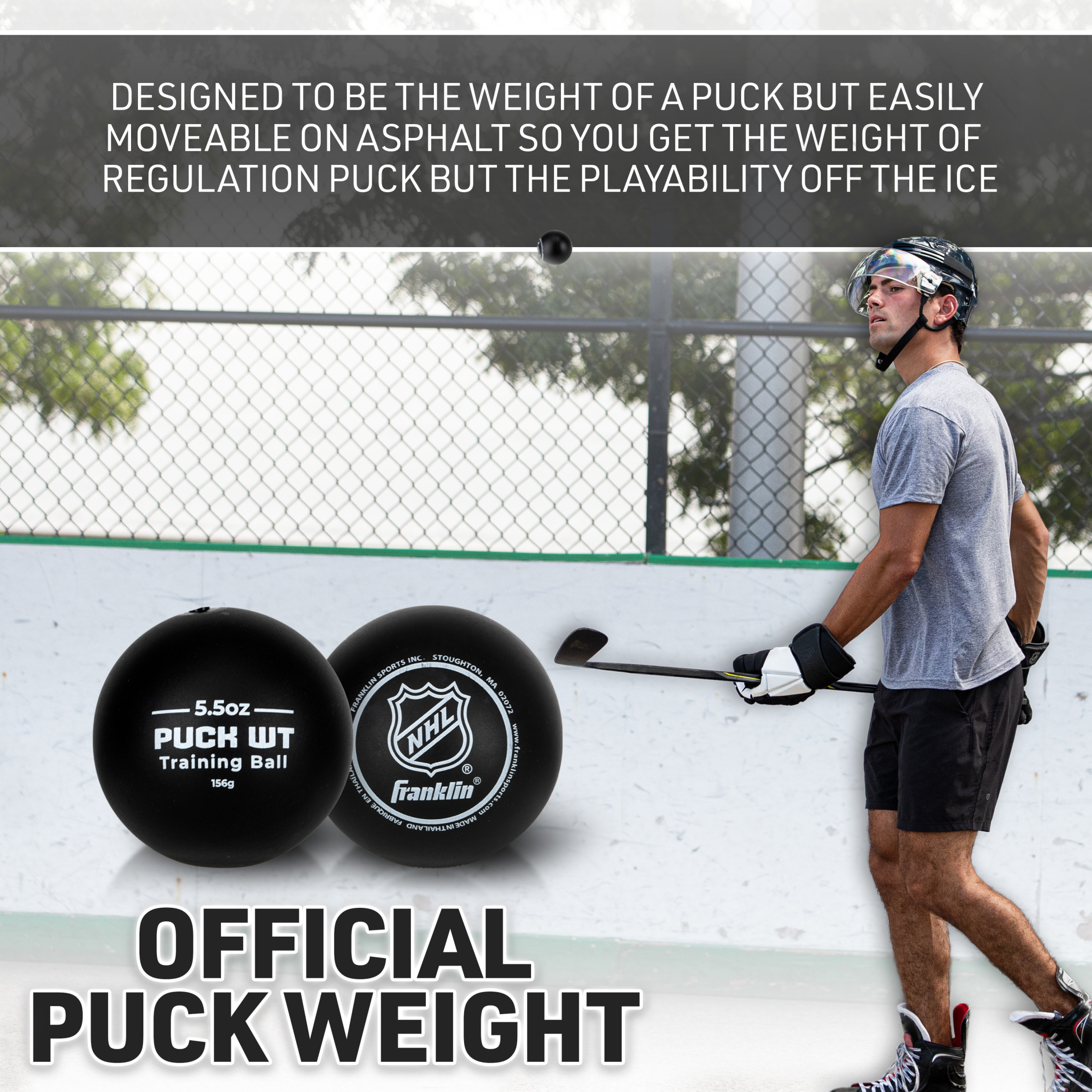 Franklin Sports NHL Hockey Stick Handling Balls - (4) Hockey Training Aid Balls for Stick Handling + Hands Practice - On + Off Ice Hockey Training Balls - Weighted + Mini Balls for Speed Training