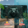 thumbnail image 5 of 1 Pcs 2D Flat License Plate Covers & Frames, Angry Bear in Celtic Frame For Decorative Front, Waterproof For Decoration Aluminum License Plate Covers & Frames Cover For Men Women, 12" X 6", 5 of 7