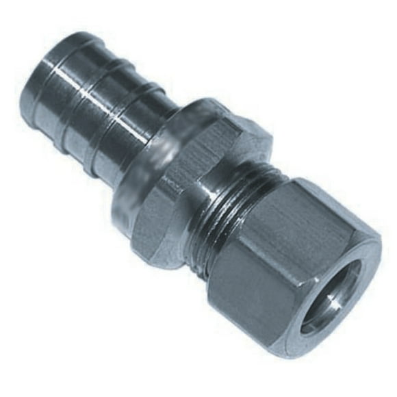 1/2" PEX  x 3/8" Compression Brass Straight Adapter