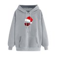 thumbnail image 1 of Timegard Chandails en Molleton de Noël pour Femmes Imprimé Manches Longues Chandails à Capuchon Chandail Tops Automne Hiver Mode, 1 of 3