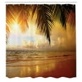 thumbnail image 3 of Ambesonne Beach Shower Curtain, Sunset Caribbean Palms, 69"Wx70"L, Dark Orange Pale Blue, 3 of 5