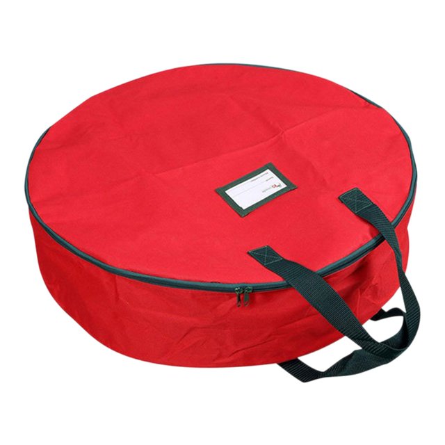 bedienty Wreath Storage Bag Christmas Ornament Xmas Decor Container Storage Wreath B Red