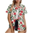 thumbnail image 2 of JURANMO Women's Summer Hawaiian Shirts Short Sleeve Button Down Shirt Hawaii Tropical Floral Print Beach Tops Vacation Outfits Red XXL Flash Sales of The Day, 2 of 5