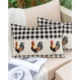 thumbnail image 6 of Black White Plaid Rooster Throw Pillow Covers, Vintage Farmhouse Checkered Rustic Soft Breathable Pillow Cases with Zipper for Sleeping, Small Pillowcases for Couch Bed Sofa Chair 16x24 Inches, 6 of 6
