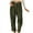 Army Green, variant on Kureaily High Waist Casual Pants European And Solid Color Corduroy Loose Straight Pants Women Summer Pants