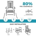 thumbnail image 4 of Oversized HDPE Outdoor Rocking Chair, All-Weather High Back Porch Rocker, Gray, 4 of 8