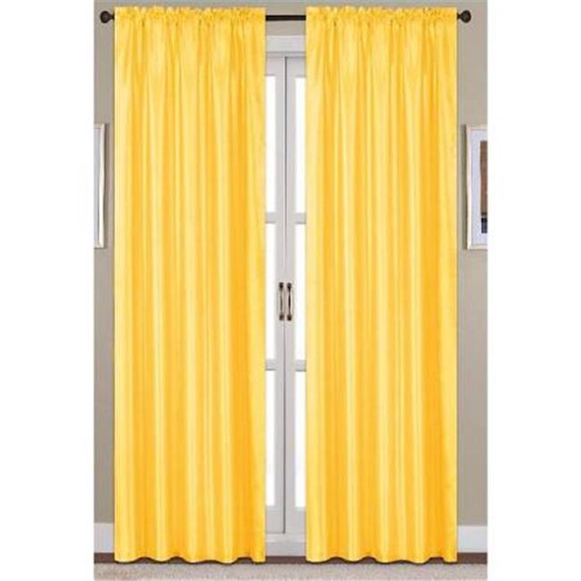 RT Designers Collection PNN08545 Nikki Faux Silk 54 x 90 in. Rod Pocket Panel, Lemon
