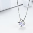 thumbnail image 6 of Beautlace 925 Sterling Silver Birthstone Necklace,3D Cube Pendant Birth Stone Jewelry Anniversary Birthday Christmas Gifts for Women, 6 of 8