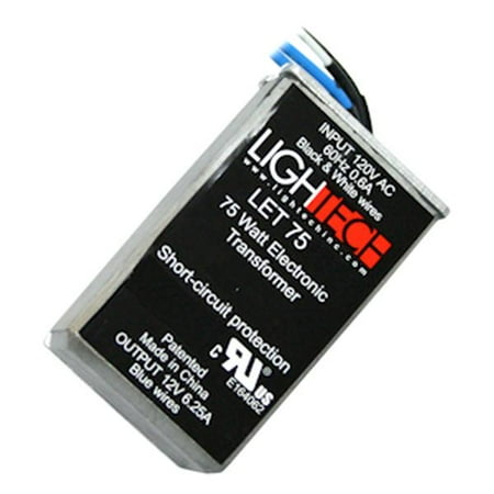 Se Output Transformer - GE 66945 - 120V to 12V Step Down Transformer 75W Max Output (GELT75A12012SL-120 (LighTech LET-75AC-120-12))