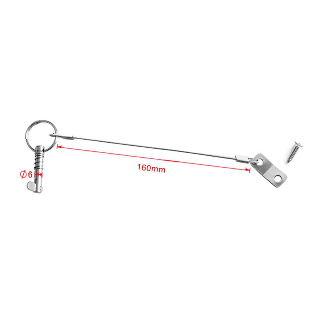 Nishiyuenyi 2pcs Quick Release Pin & Lanyard + Marine Boat Bimini Top Swivel Deck Hinge