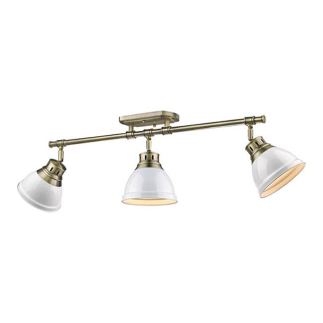 Golden Lighting 3602-3SF AB-WH Laiton Semi - Flush&44; Feu de Voie