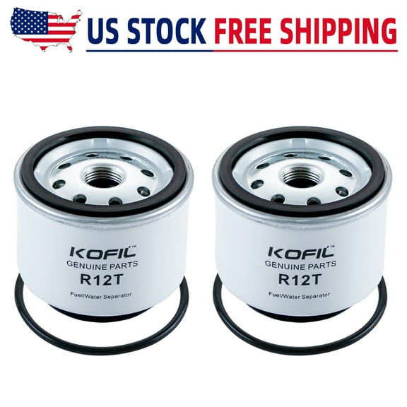 2Pcs Marine Fuel Water Separator Element Of R12T Fuel Filter/Water Separator R12t Filter Replacement Replaces Racor S3240 18-7987 R12T 120AT NPT ZG1/4-19 for Marine Engine