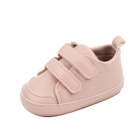 kamemir Infant Sneakers Toddlers  Wide Width Walking Leather Shoes(Pink 12-18 Months)