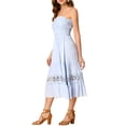 thumbnail image 4 of Allegra K Women's Summer Strapless Tube Top Maxi Dresses Off Shoulder Boho Beach Long Dress, 4 of 6